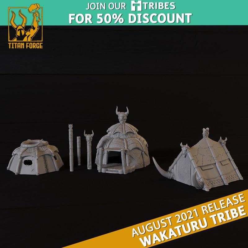 Terrain Set - Wakaturu Tribe - Titan Forge Miniatures August 2021
