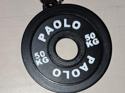 Keychain gym disc 50kg name Paolo