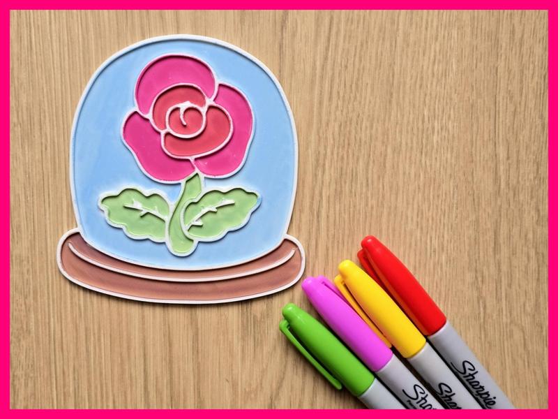 Rose In Glass Diy Coloring Mothersday Gift No Ams