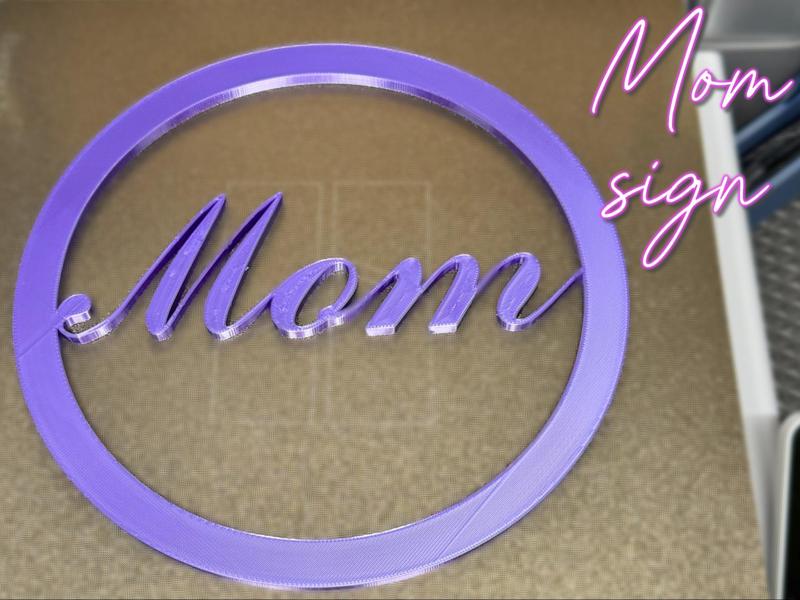 "Mom" Wall Art Ring - in CommercialScript BT- HDR2