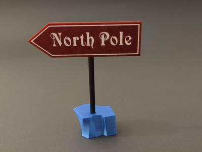 North Pole Sign into ice