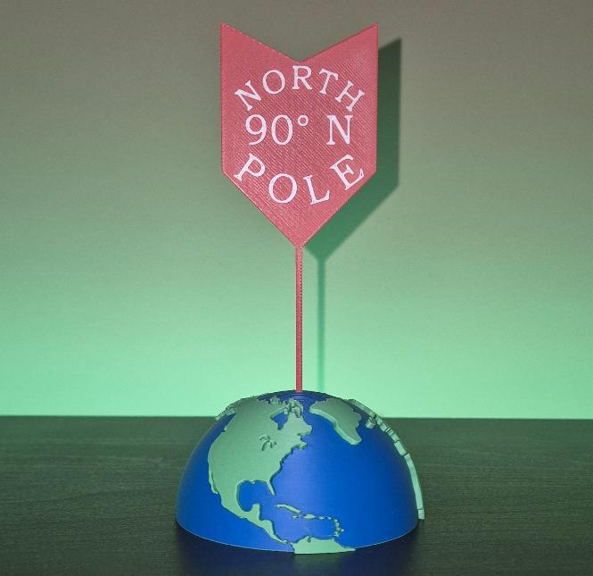 North Pole Sign with earth holder