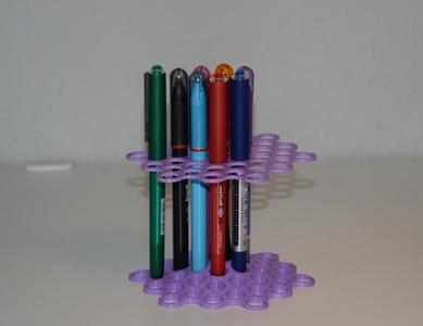 Hex desktop pen holder