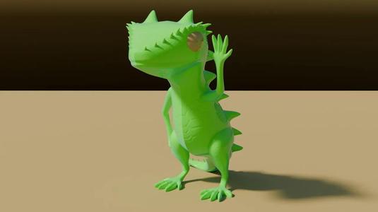Punky Lizard waving   