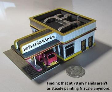 N Scale 1950's Gas Station.........