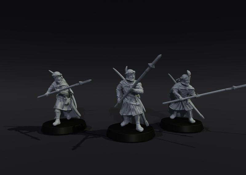 High Men Rangers with Spears x3 (Presupported)