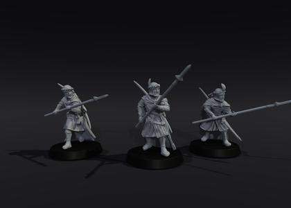 High Men Rangers with Spears x3 (Presupported)