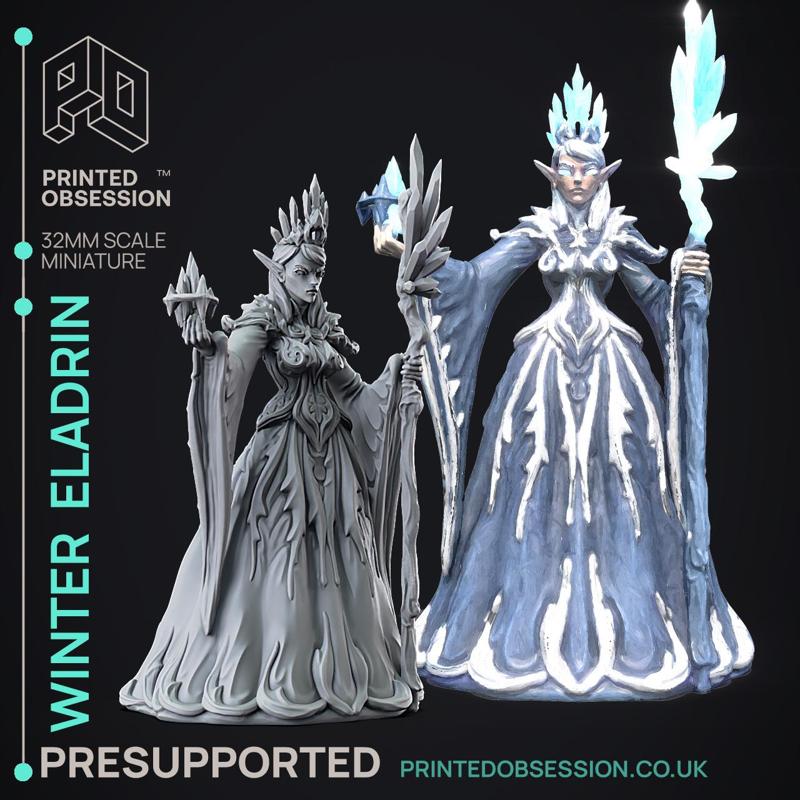 Winter Eladrin - High Fay - PRESUPPORTED - 32mm scale