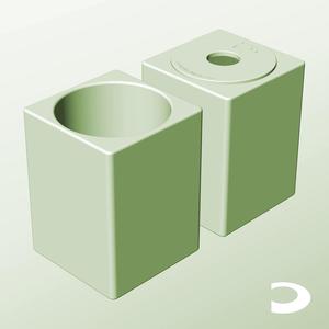 CS128-190-P Pierced Modular Stacking Storage Box Container Planter Lamp Shade Bin | Printable Objects - Infinite Containers | stl file for 3d printing