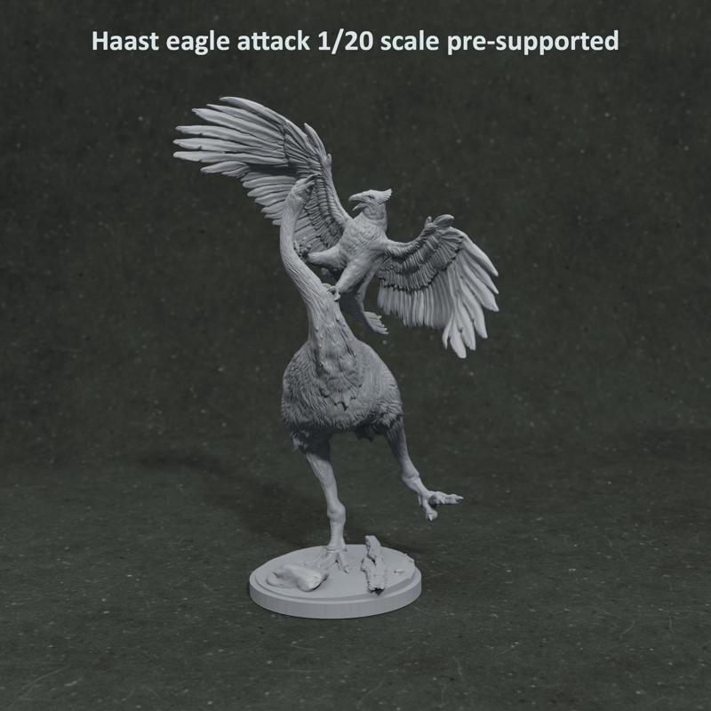 Haast eagle attack 1-20 scale pre-supported prehistoric bird