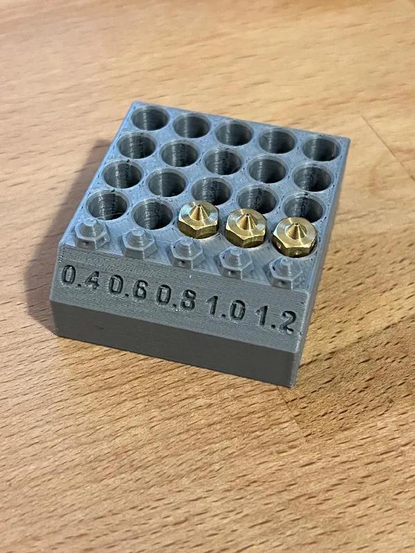 Volcano nozzle storage rack   