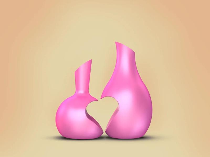 Valentine’s Classics 3D Printed Flower Vase   