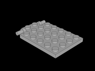 Lego Compatible (92099.dat) Plate  4 x  6 Trap Door with Bars   