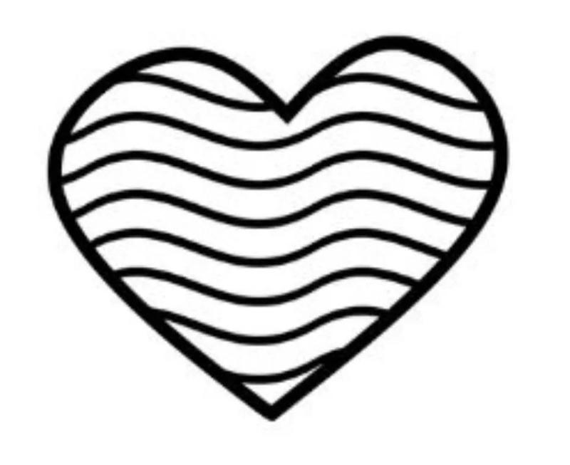 Horizontal Wavy heart cookie + stamp/embosser   