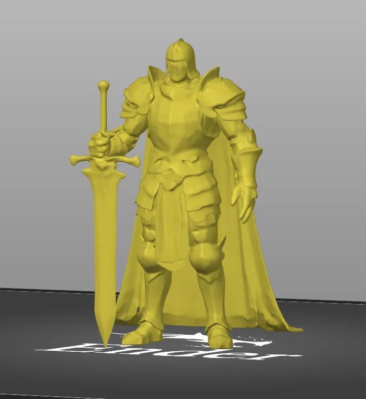 knight with sword and cape   