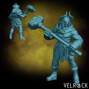 Male Bounty Hunter Barbarian with Maul (PRESUPPORTED)