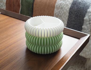 Ribbed Stacking Jewelry Bowls