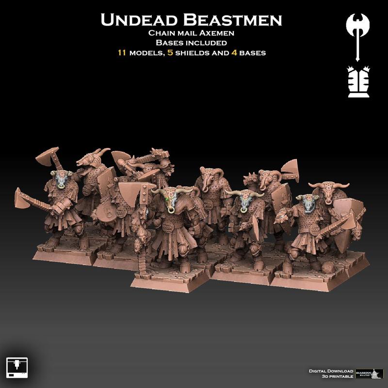 Undead Beastmen Chain Mail Axemen