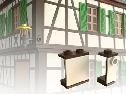 Lego compatible half timbered houses - Void half panels