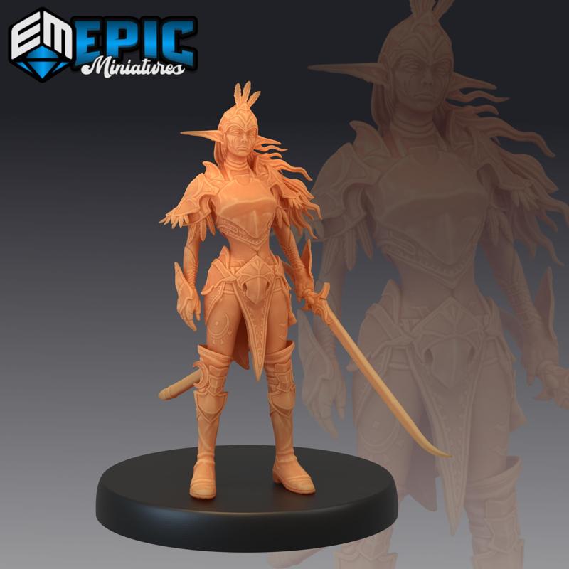 Elven Moon Runner -  Female Elf Sword Warrior - Elvish Tribe