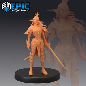 Elven Moon Runner -  Female Elf Sword Warrior - Elvish Tribe