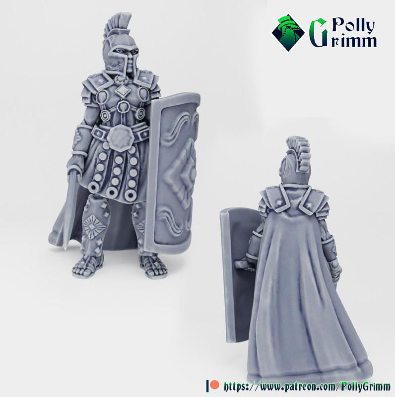 Tabletop fantasy miniature. Nymphs set. Oread warrior