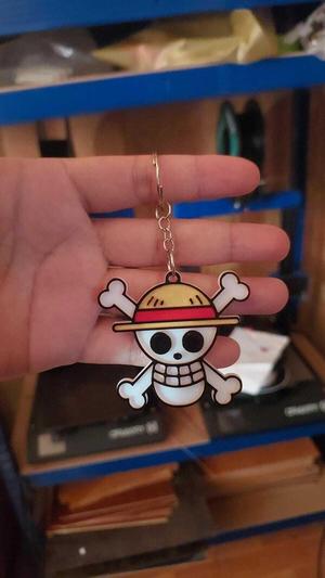 one piece keychain, luffy pirate flag/ keychain