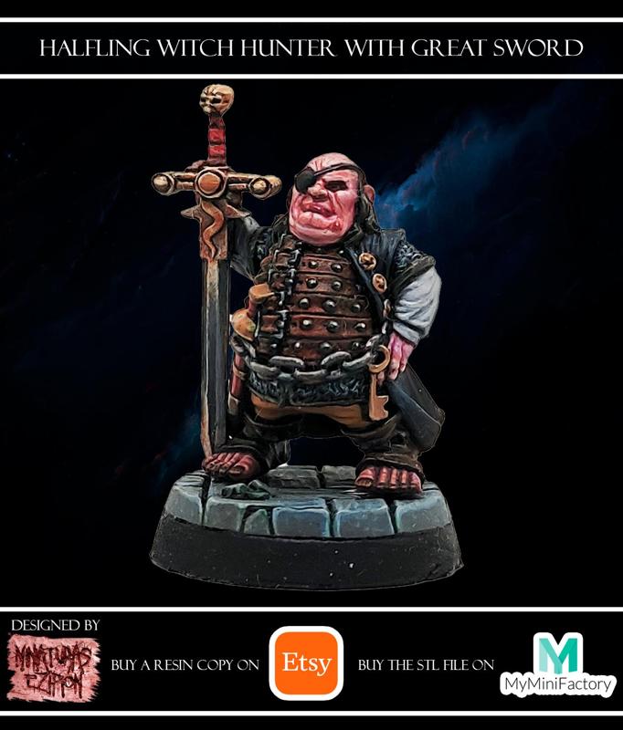 Halfling Witch Hunter with Great Sword