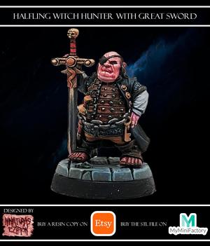 Halfling Witch Hunter with Great Sword