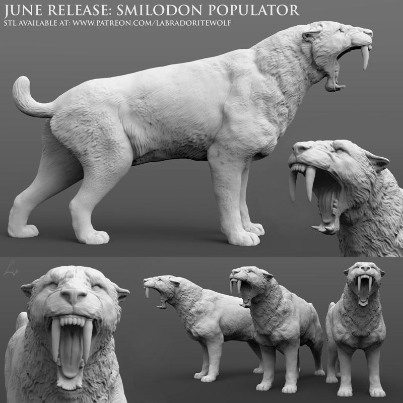 Smilodon populator, Saber-Toothed Tiger (roaring)
