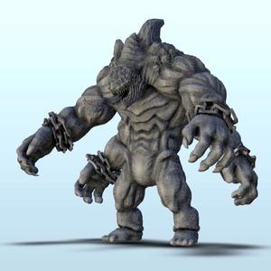 Beast with four chained arms - Darkness Chaos Medieval Age of Sigmar Fantasy Warhammer
