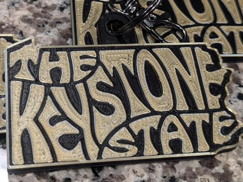 The Keystone State Pennsylvania Shaped Keychain 