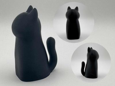 Cute Minimal Cat – Smooth Standing Figurine