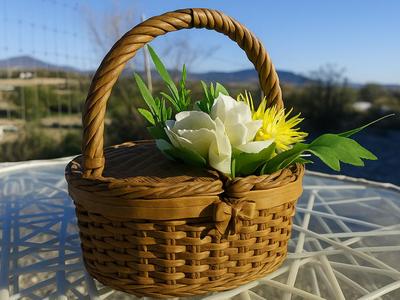 Wicker Picnic Basket Planter