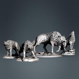 Wolves and giant wolf