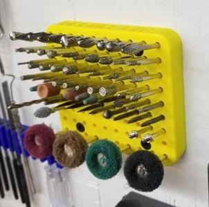 Wall mount dremel bit holder
