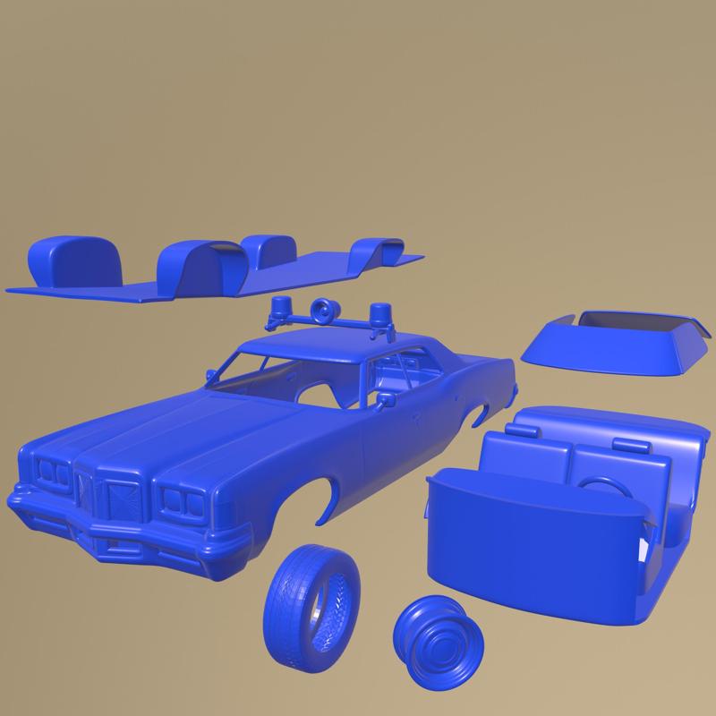 Pontiac Catalina sedan Police 1972 PRINTABLE CAR IN SEPARATE PARTS