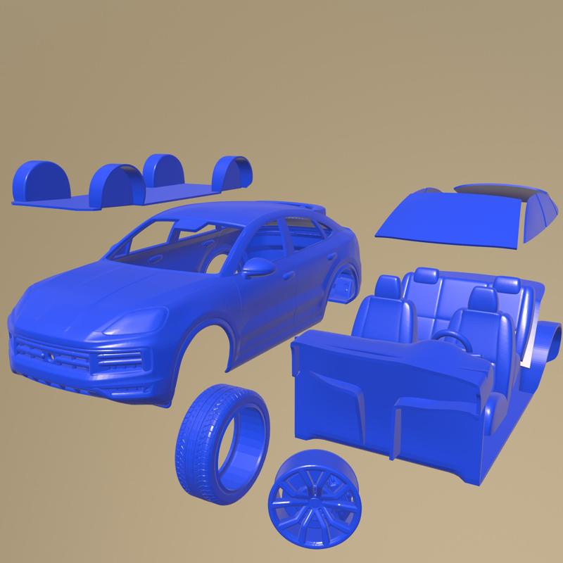 Porsche Cayenne E-Hybrid Coupe 2024 PRINTABLE CAR IN SEPARATE PARTS