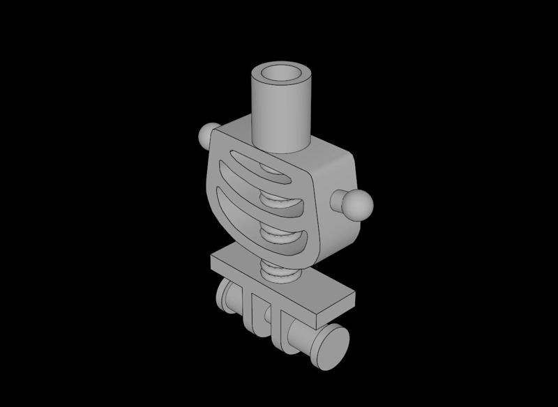 Lego Compatible (6260.dat) Minifig Torso Skeleton with Thin Shoulder Pins