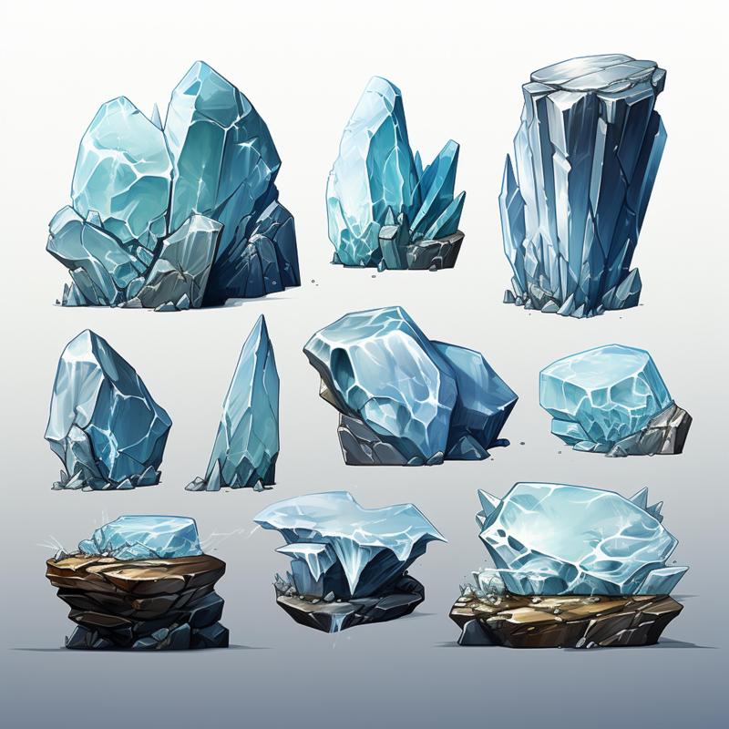 Ice Crystal Cave Terrain STL: 3D Printable Minis