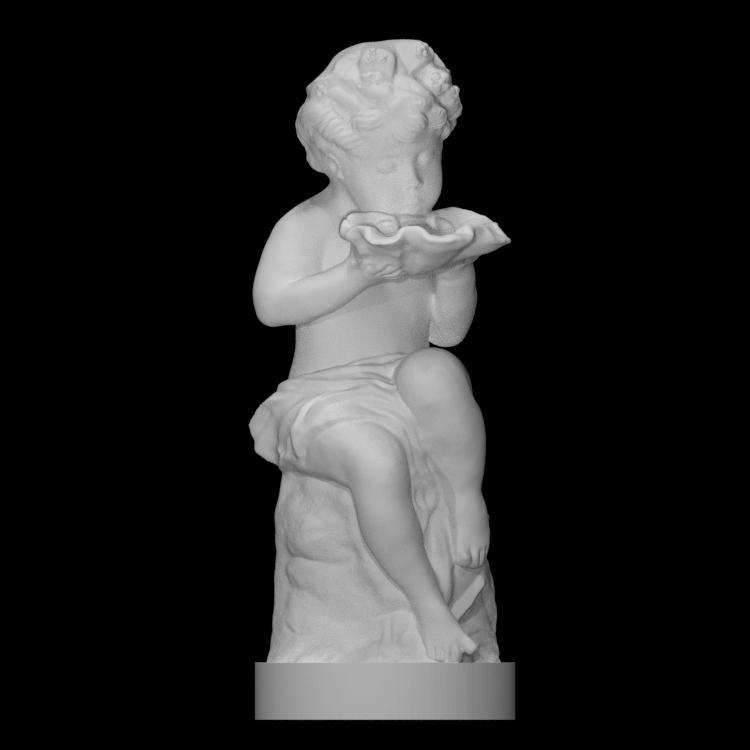 Putto holding a shell
