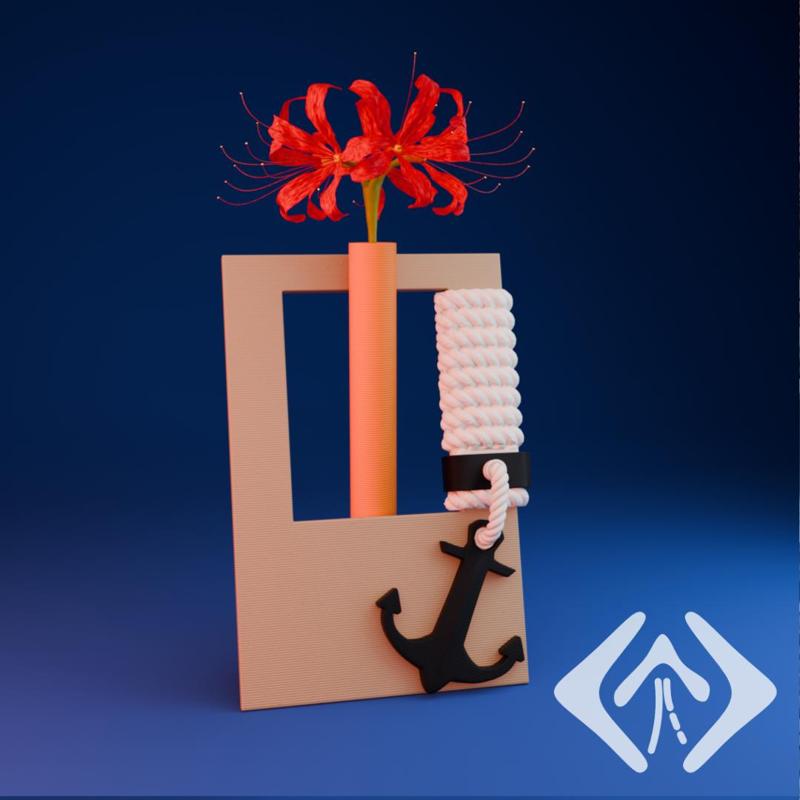 Marine Style - Anchor Test Tube Frame for flower