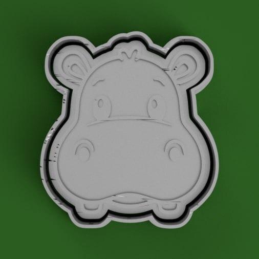hippo cutter + hippopotamus stamp / hippo cutter + stamp