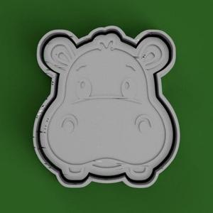 hippo cutter + hippopotamus stamp / hippo cutter + stamp
