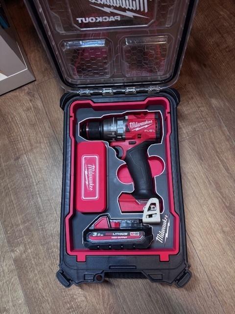 Milwaukee Drill FPD3 FUEL M18 Packout Insert With Drill box +Battery