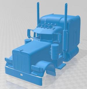 Peterbilt 379 1987 Printable Body Cabin Truck