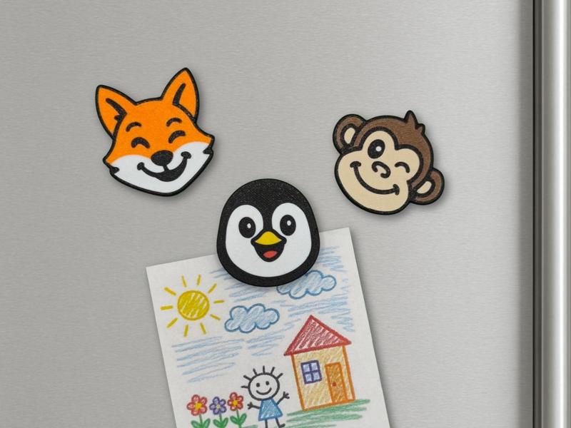 Cute Magnetic Animal Friends: Fox, Penguin & Monkey