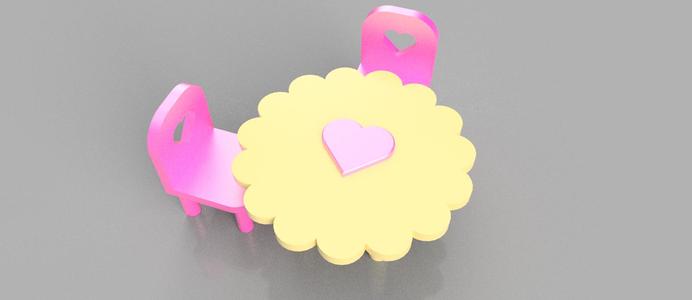 Mesita y sillas de galleta