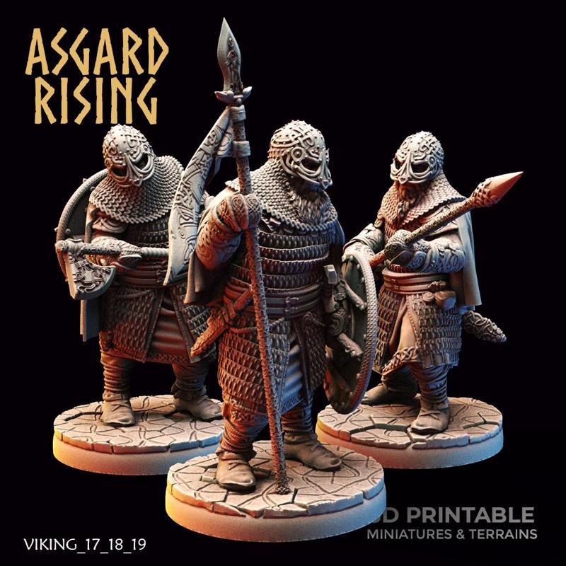 Viking Hersir with Guardsmen /Easy to Print/ /Pre-supported/