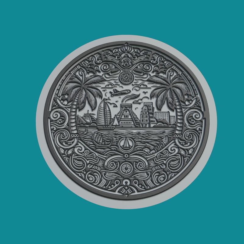 Cancun, Mexico Print Model Cancun, Mexico Medallion Cancun, Mexico Wall Decor